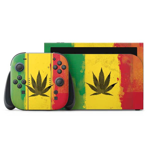 Marijuana Rasta Distressed Nintendo Skins